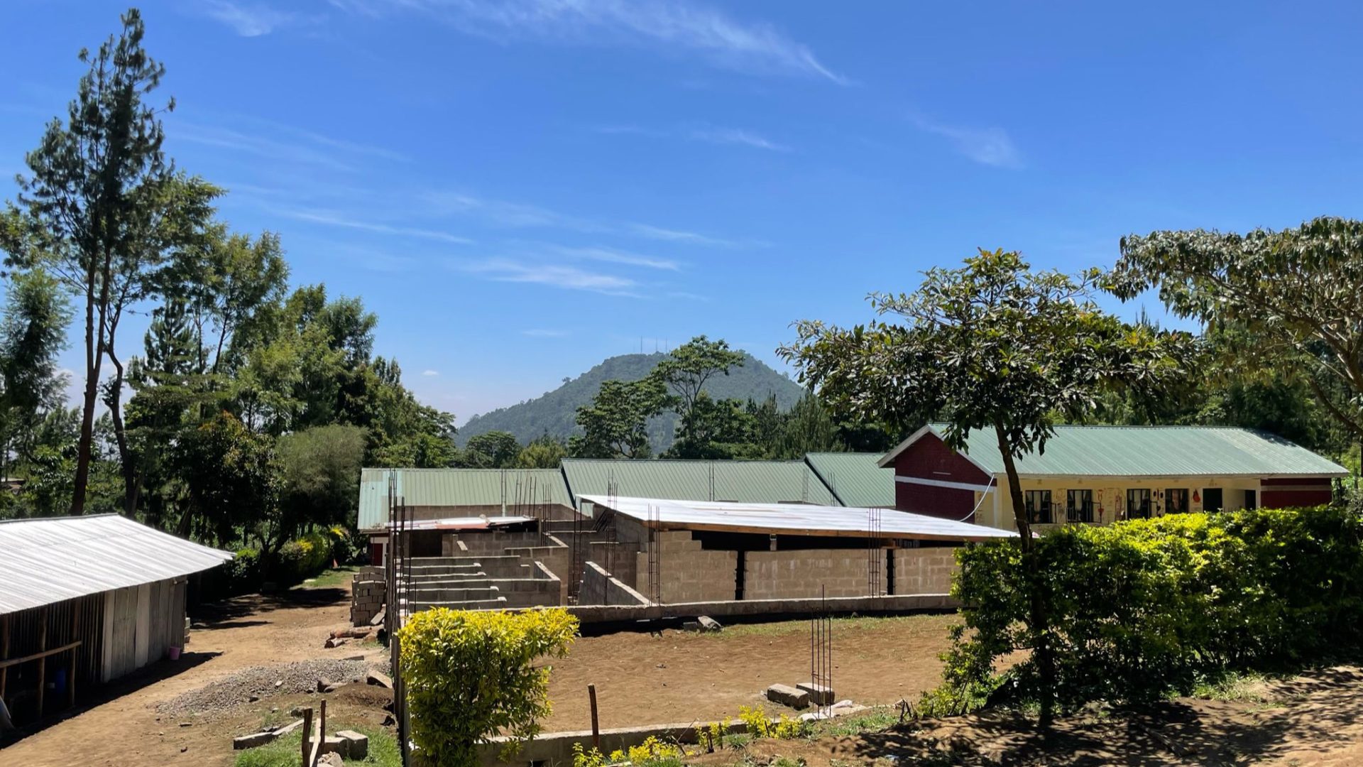 Eight classrooms and a dormitory